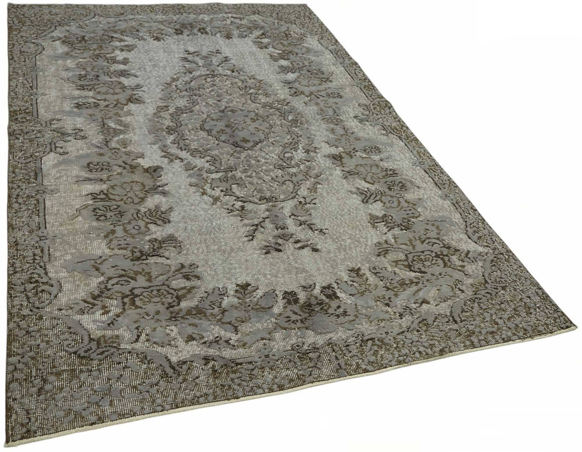 Overdyed Wool Vintage Handmade Carved Rug 164 cm x 267 cm