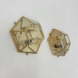Set of 2 hexagonal wall lamps by Sothis, Italy 1980s