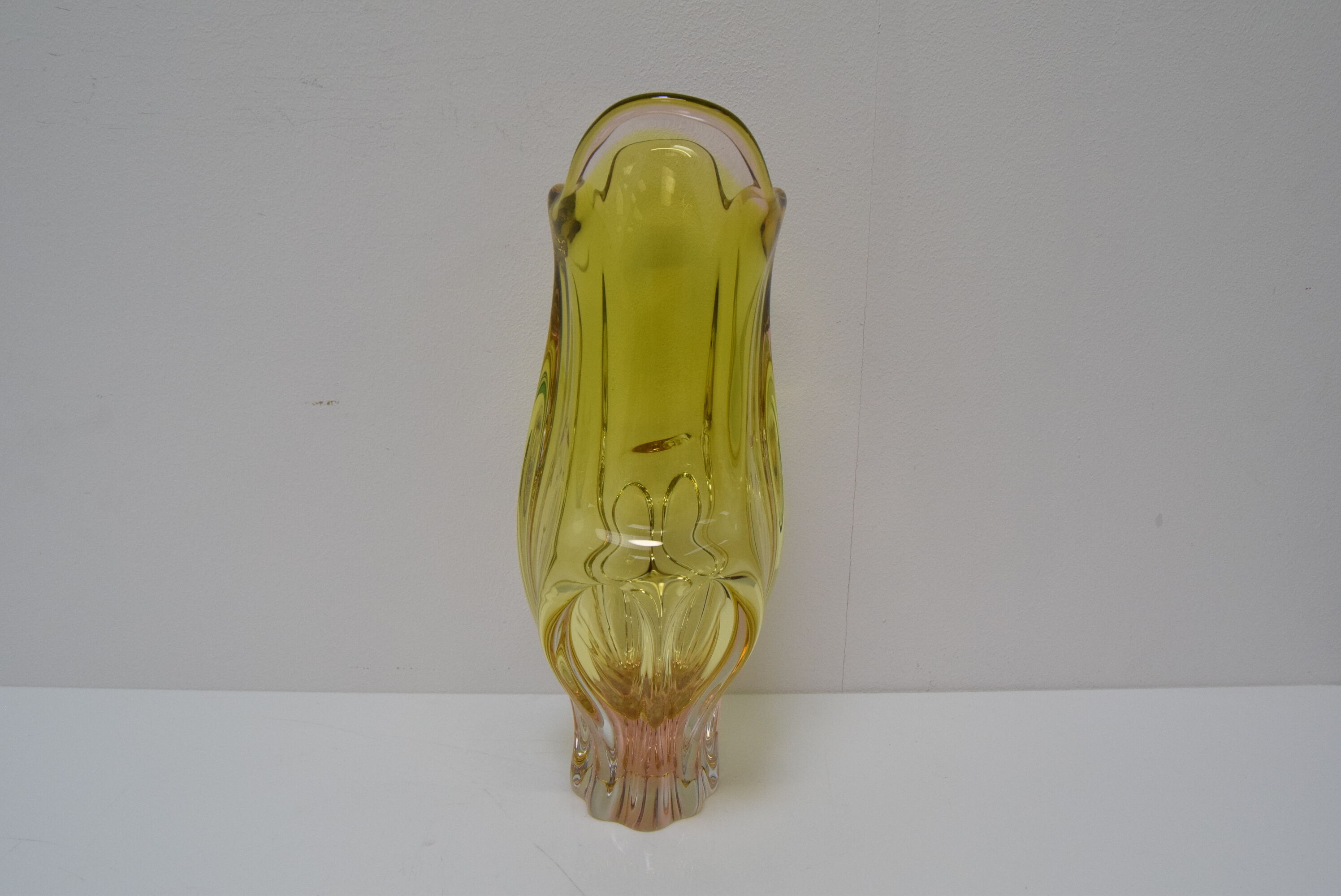 Vintage metallurgical glass vase designed by Josef Hospodka for Chribska, 1960s