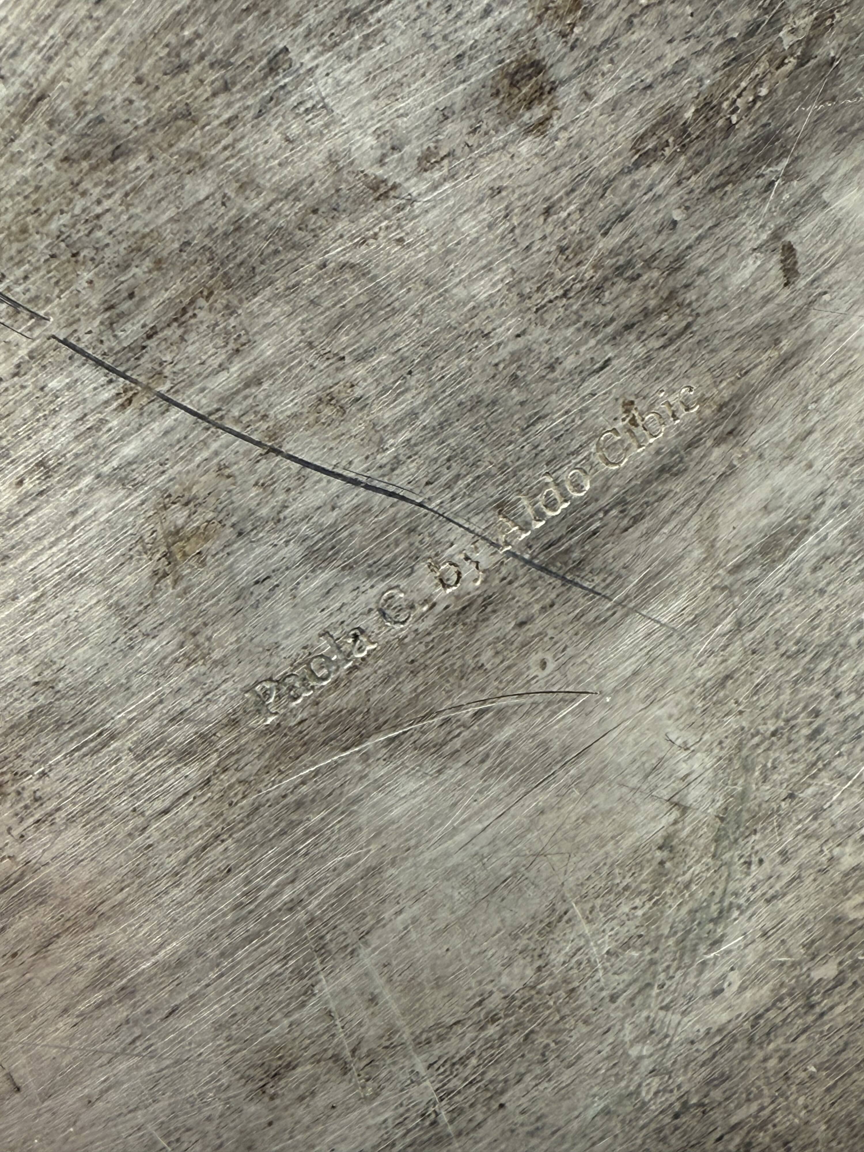 Modern silver-plated paper boat sculpture, Paola C. Aldo Cibic Italy 1980