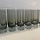 Set of black smoked glasses with large bubbles from the 1970s.