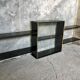 Set of black and gold metal string shelves with glass box - vintage 1960
