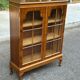 Chippendale display cabinet in wood, English Queen Anne dresser bookcase from 1960.