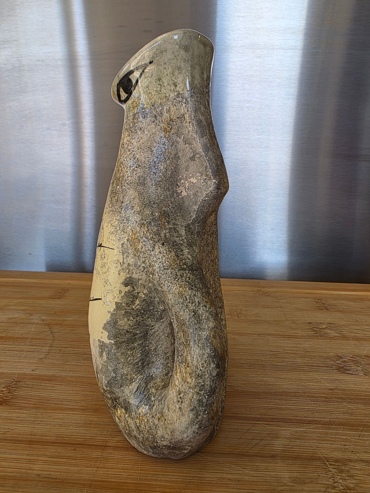 Vintage Ceramic Vase Signed André Quiron – Rock Art & Zoomorphic Decor