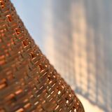 Floor lamp with rattan shade