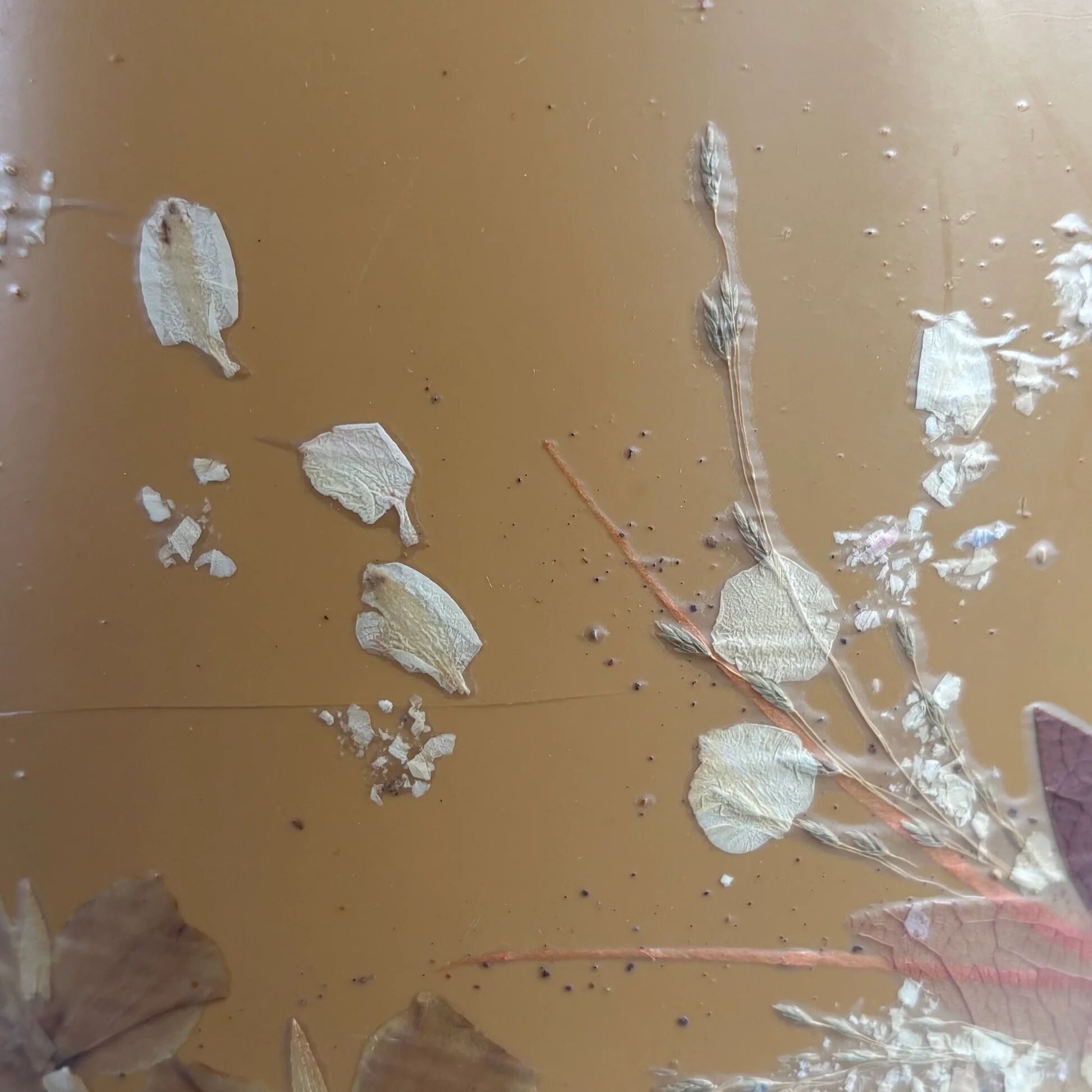 Vintage lampshade with dried flowers