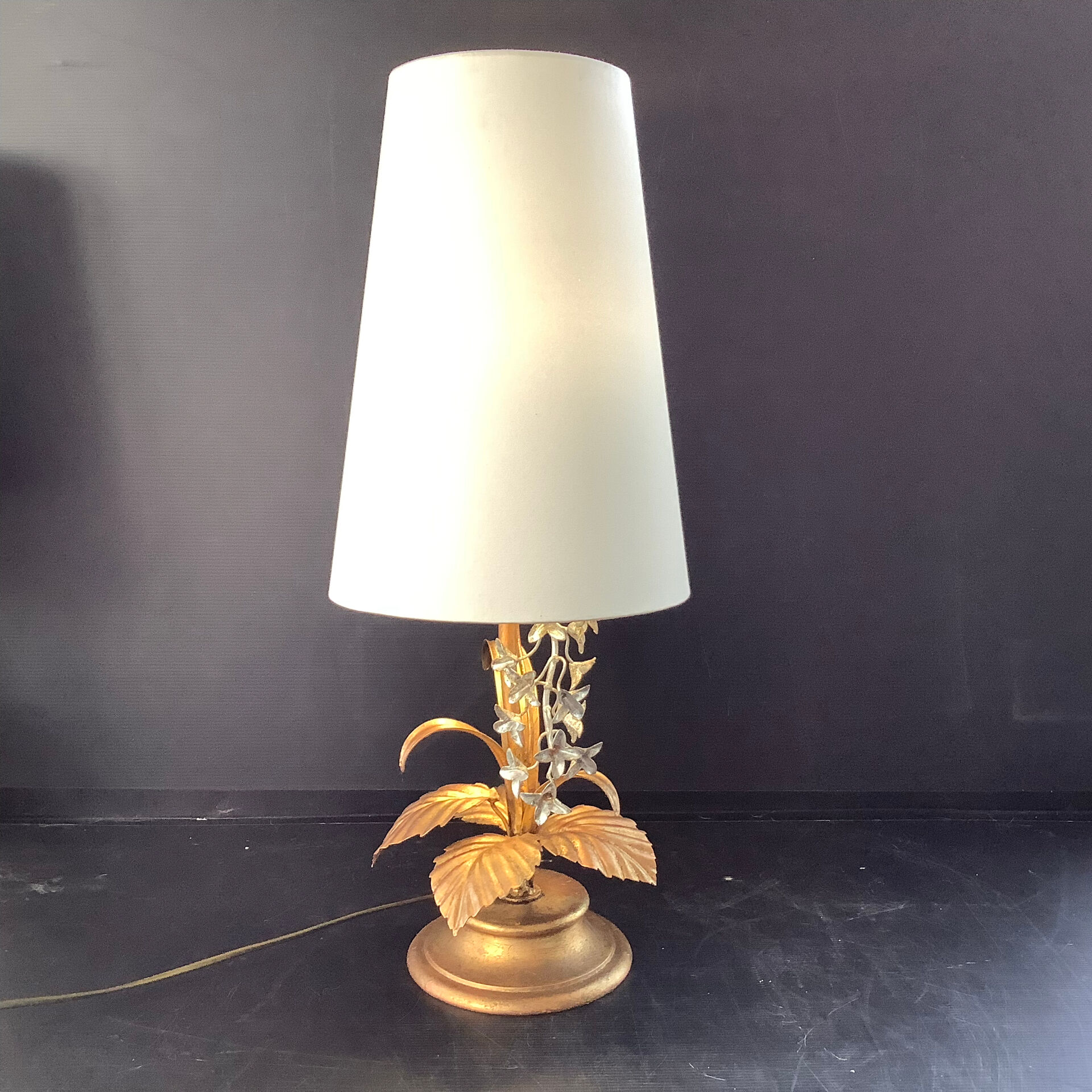 2 Lampes Attribuées Hans Kogl  1970 Hollywood Regency Glycine Dorure F