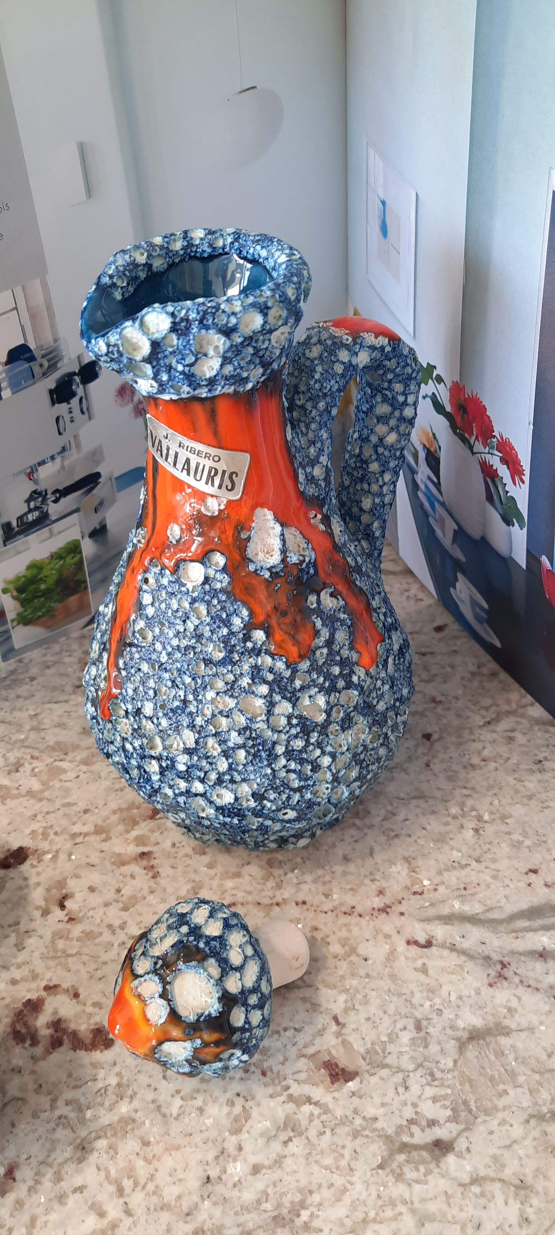 Vallauris sea foam ceramic liquor service