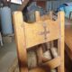 Monastery table with Occitan cross + 4 chairs - 20th century