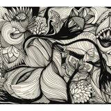 Illustration noir et blanc encre "Ayana"