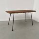 Table basse osier tressé et métal 1960