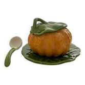 Pumpkin soup tureen in slipware
