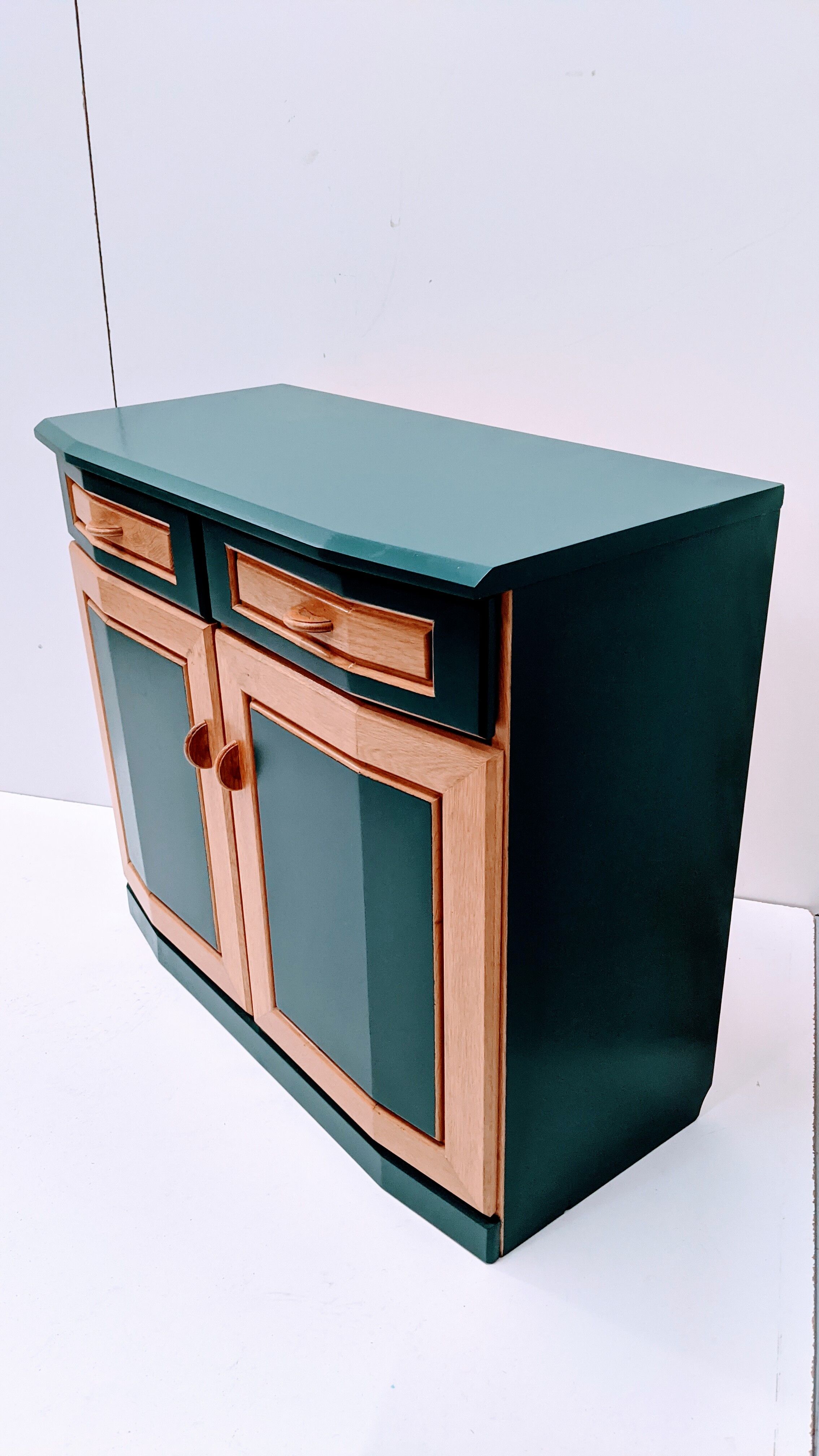 Vintage wooden & green sideboard