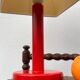 Scandinavian lamp in vintage red painted wood 90s