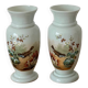Pair of 19th century opaline glass vases signed