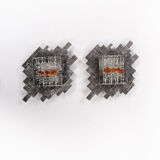 Brutalist wall lamps murano glass by Albano Poli for Poliarte, 70s, set of 2.