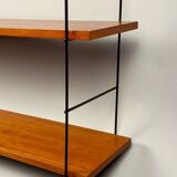 Étagère murale vintage avec trois étagères en placage de teck