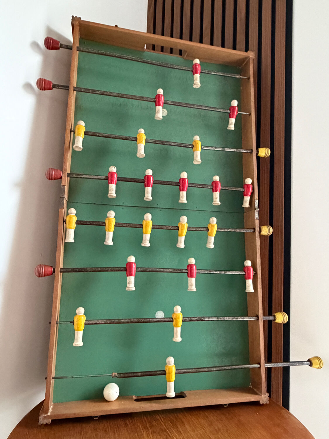 Vintage wooden folding foosball table