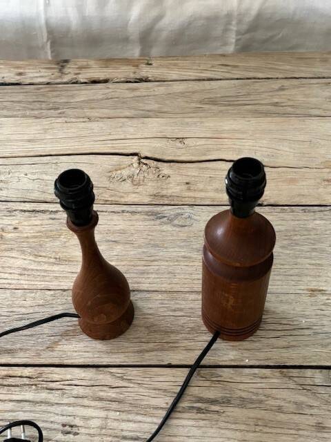 pair of teak bedside lamps - Denmark 50s