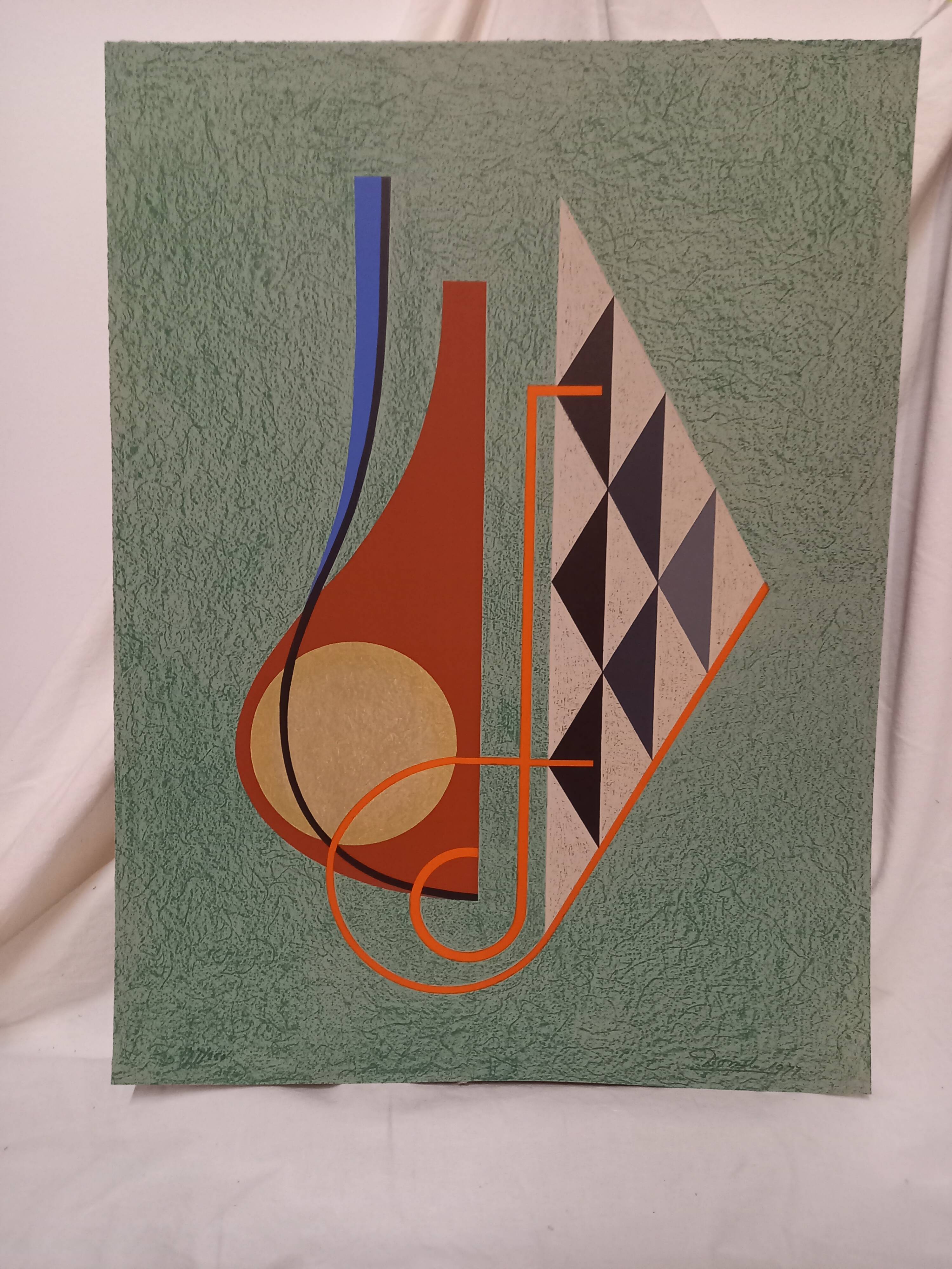 Lithograph by César Doméla (1900-1992), Composition, 1977, Abstract Art