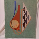 Lithograph by César Doméla (1900-1992), Composition, 1977, Abstract art