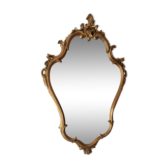 Baroque mirror carved wood  84x54cm