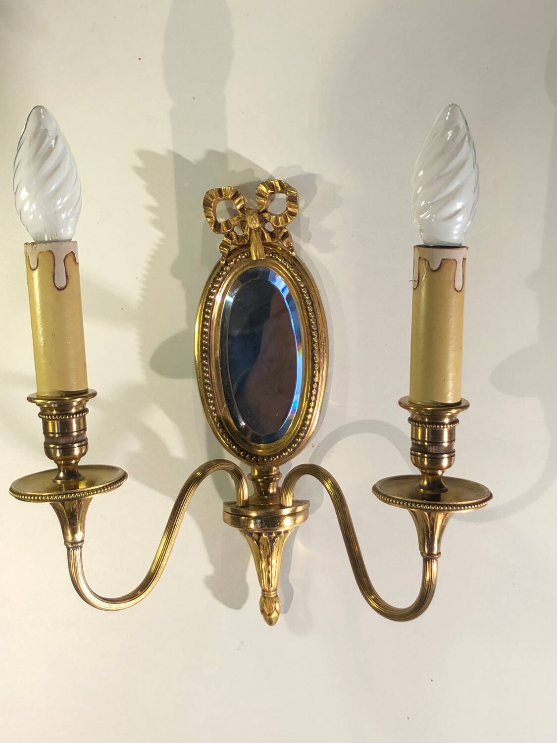 Louis XVI Wall Lamp Lucien Gau Mirror