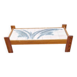 Table basse en pin et céramique
