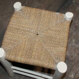 Stool White braided