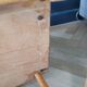Antique wooden child's armchair from the early 20th century.