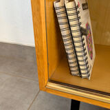 Vintage oak display cabinet from the 1960s.