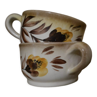 Set of 2 hand-decorated cups