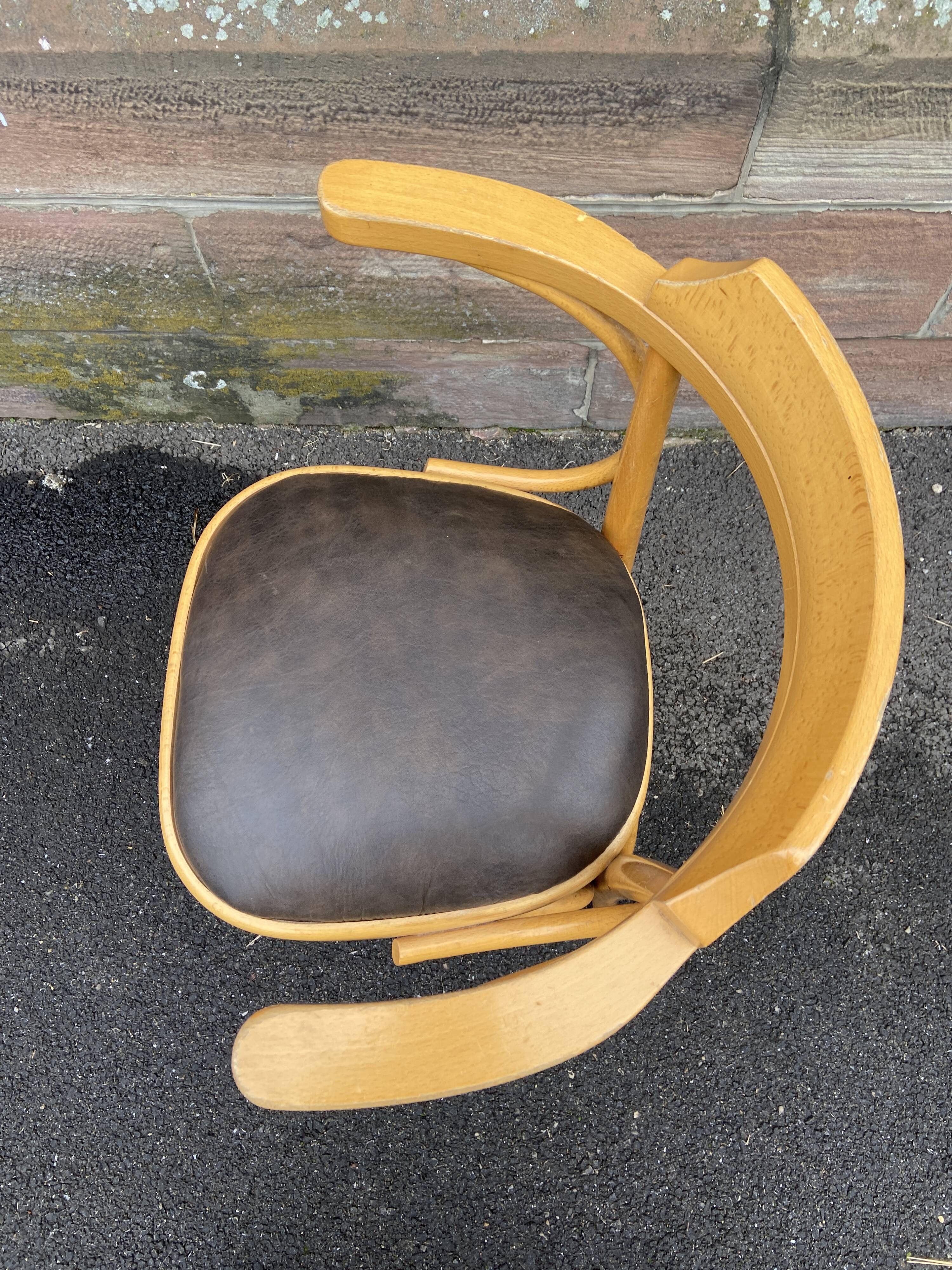 FISCHEL THONET 1950 Bentwood Armchair American Office Style Viennese Bentwood Armchair