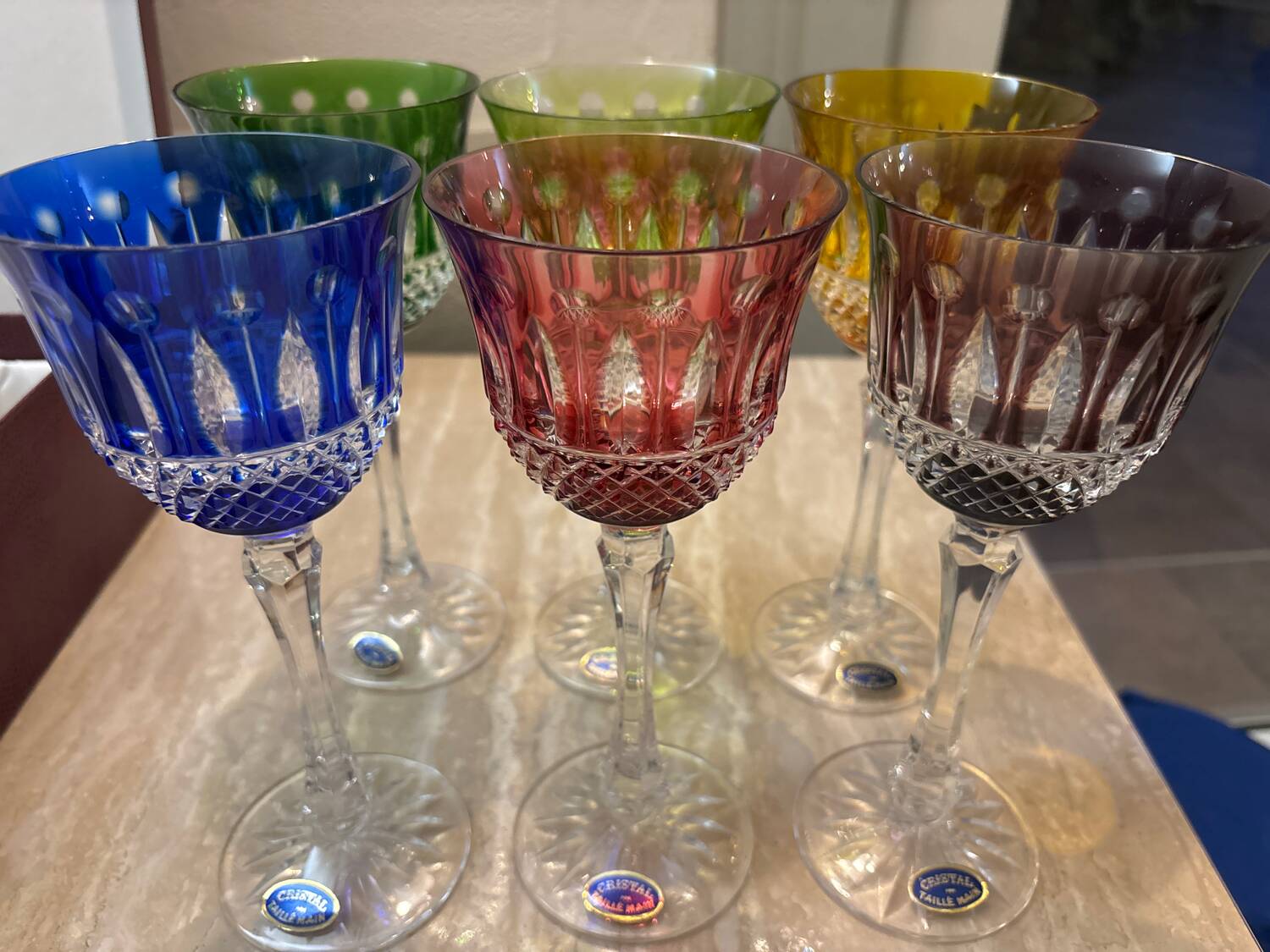 6 Roemers crystal wine glasses