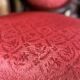 Napoleon III medallion armchair in carved wood and red velvet.