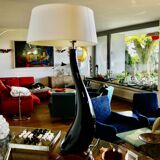 Large vintage ceramic lamp for drimmer 1970