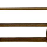 Vintage solid wooden wall rack with 3 shelves 70s oak rack