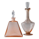 Ensemble de 2 carafes vintage en verre de Murano des années 1940, verre Rosalin avec bouchons