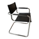 Chrome and black leather armchair type B34