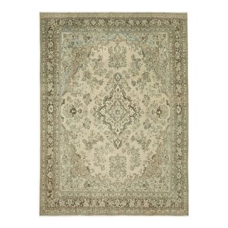 Tapis de laine beige noué à la main des années 1970 297 cm x 403 cm laine beige