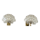 Pair of adjustable vintage wall lights, brass and mother-of-pearl, France, 1980.