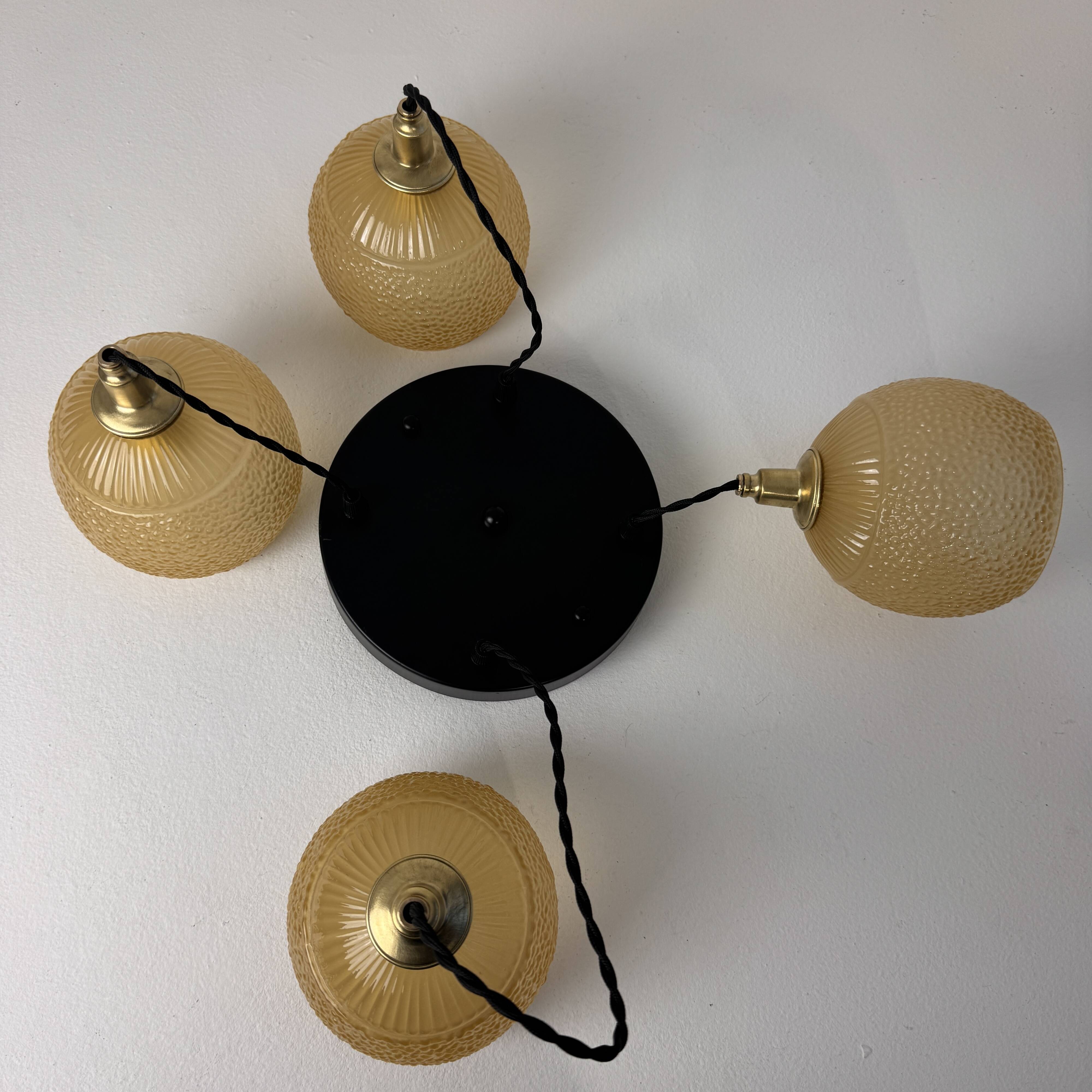ANTIQUE CASCADE 4-BULB VINTAGE CHANDELIER