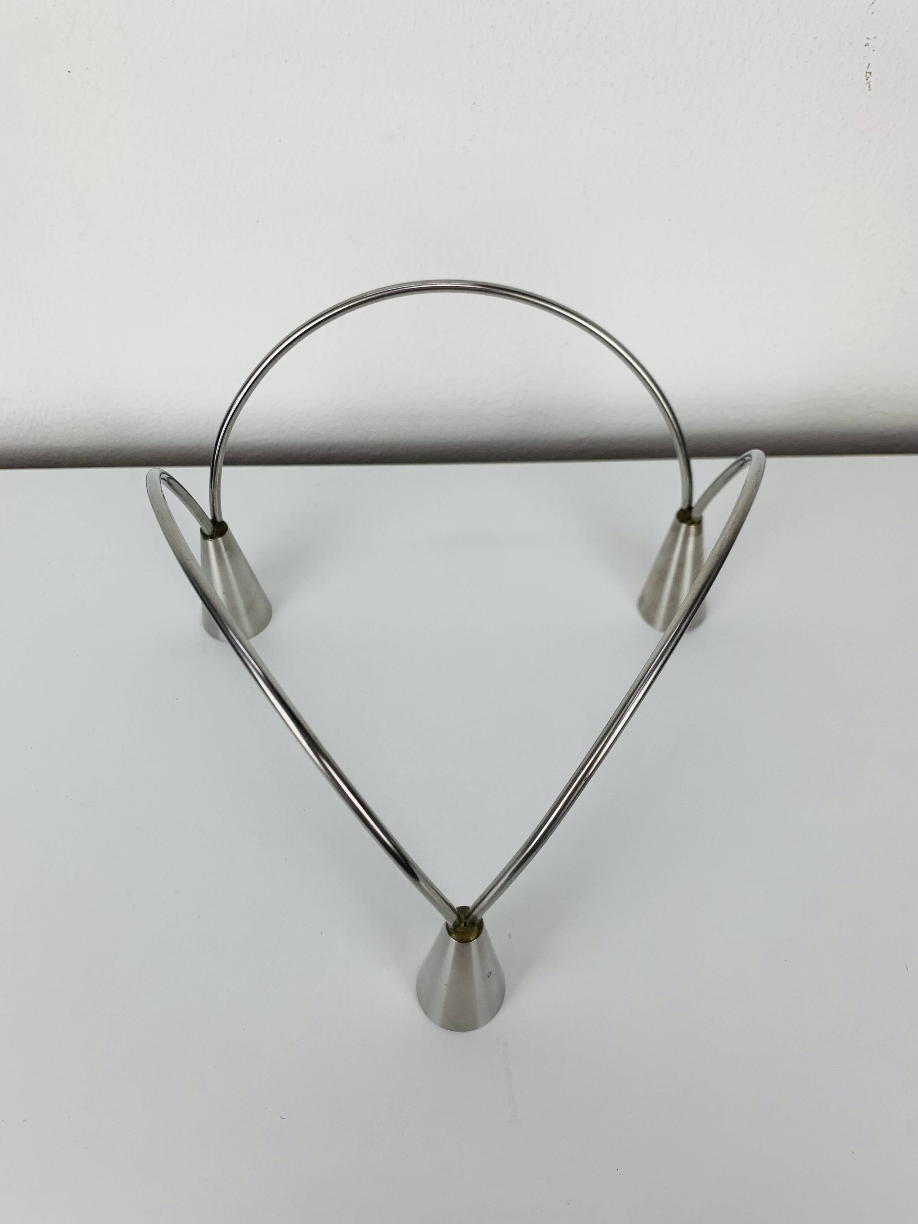 Vintage triple stainless steel candle holder