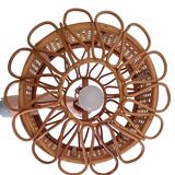 Handcrafted Bamboo and Rattan Pendant Lamp, Spanish Modernist, 1960s