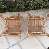 Pair of rattan chairs 60s