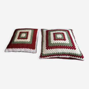 Retro crochet cushions