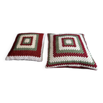 Coussins au crochet retro