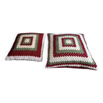 Retro crochet cushions