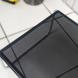 Coffee table in chromed metal and perforated sheet