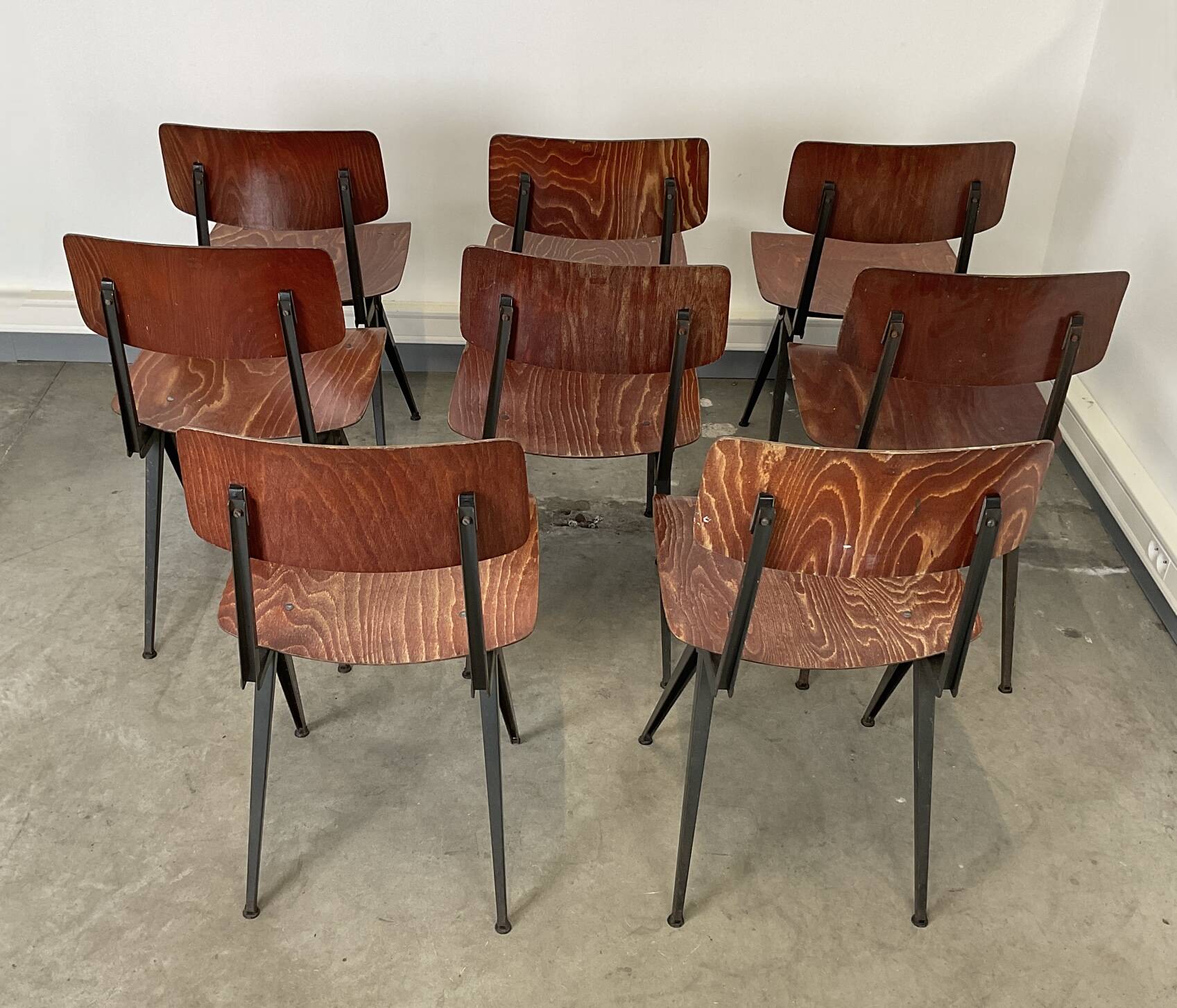 Lot de 8 chaises Spinstoel pour Marko années 60 Pays-Bas